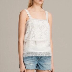 ALL SAINTS Janey Eyelet Lace Camisole Blouse size XS